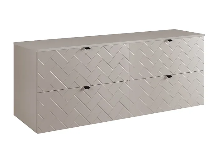 Badezimmermöbel, Kaschmir, 160 x 57 x 46 cm, schwarze Griffe