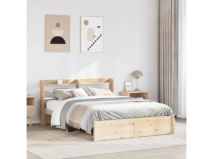 Bettgestell mit Kopfteil ohne Matratze 140×200 cm