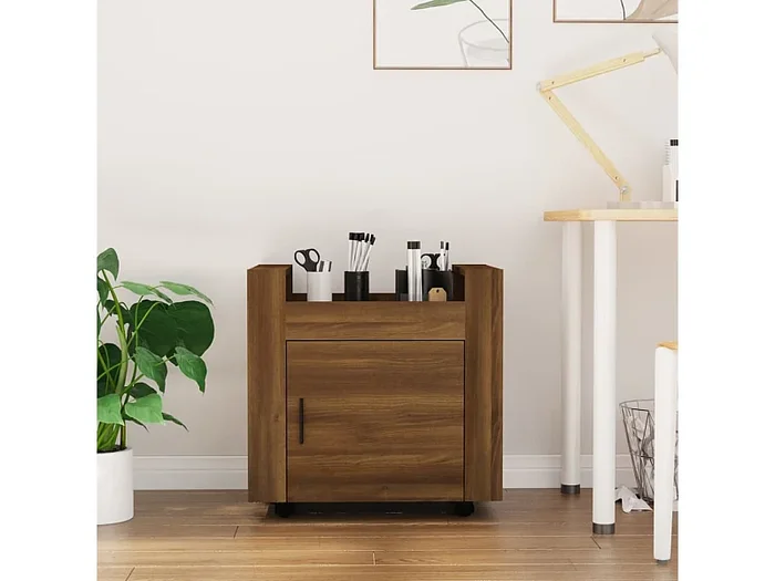 Bürowagen Braun Eichen-Optik 60x45x60 cm Holzwerkstoff