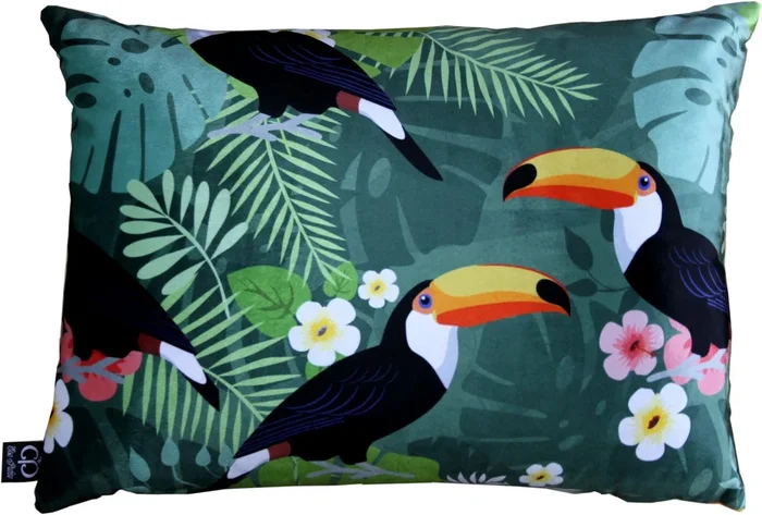 Casa Padrino Luxus Deko Kissen Hawaii Tropical Mehrfarbig 35 x 55 cm – Feinster Samtstoff – Luxus Qualität