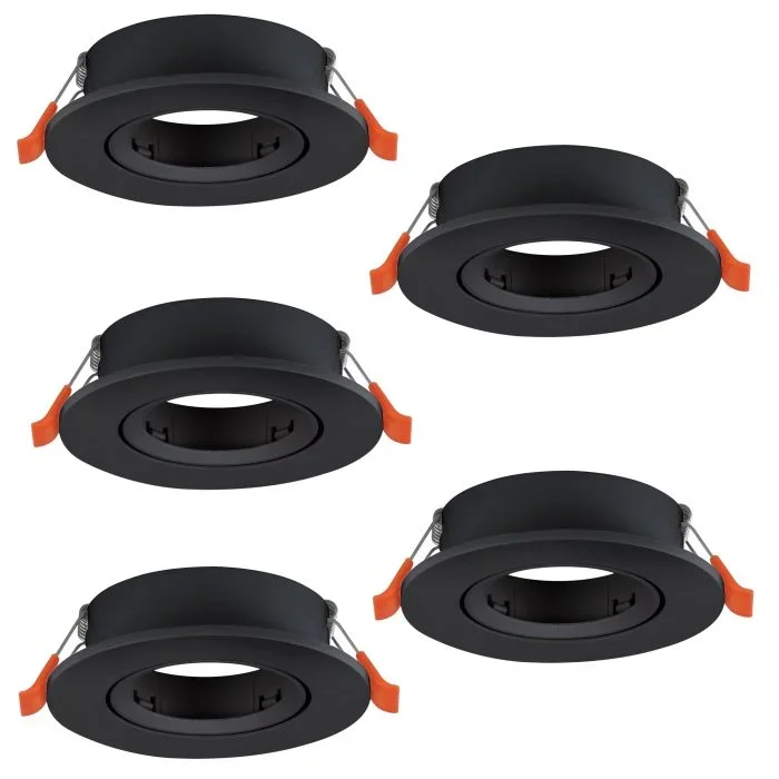 EGLO 5xEinbauleuchte GU10 Ø9cm schwarz – Barranco GU10