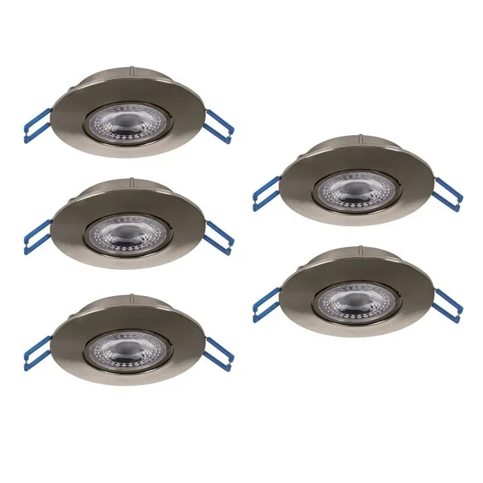 EGLO 5xLED Einbauleuchte Ø9cm nickel 1700lm – Zujar