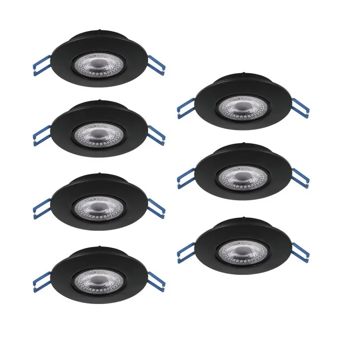 EGLO 5xLED Einbauleuchte Ø9cm schwarz 3000K – Zujar