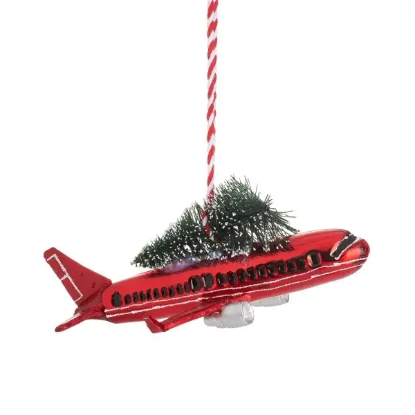 Flugzeug mit Weihnachtsbaum Weihnachtskugel – Sass & Belle Kostenfreie Lieferung
