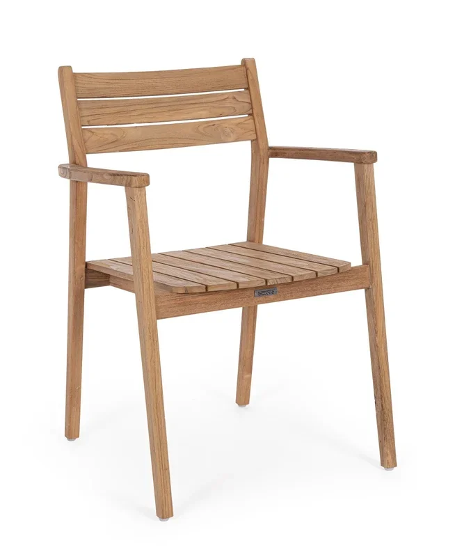 Gartenstuhl Adriel aus recyceltem Teakholz, modern skandinavisch, natur, zertifiziertes nachhaltiges Holz