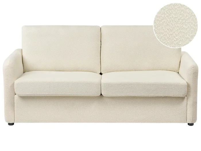 Schlafsofa 3-Sitzer BENNAS Bouclé Hellbeige